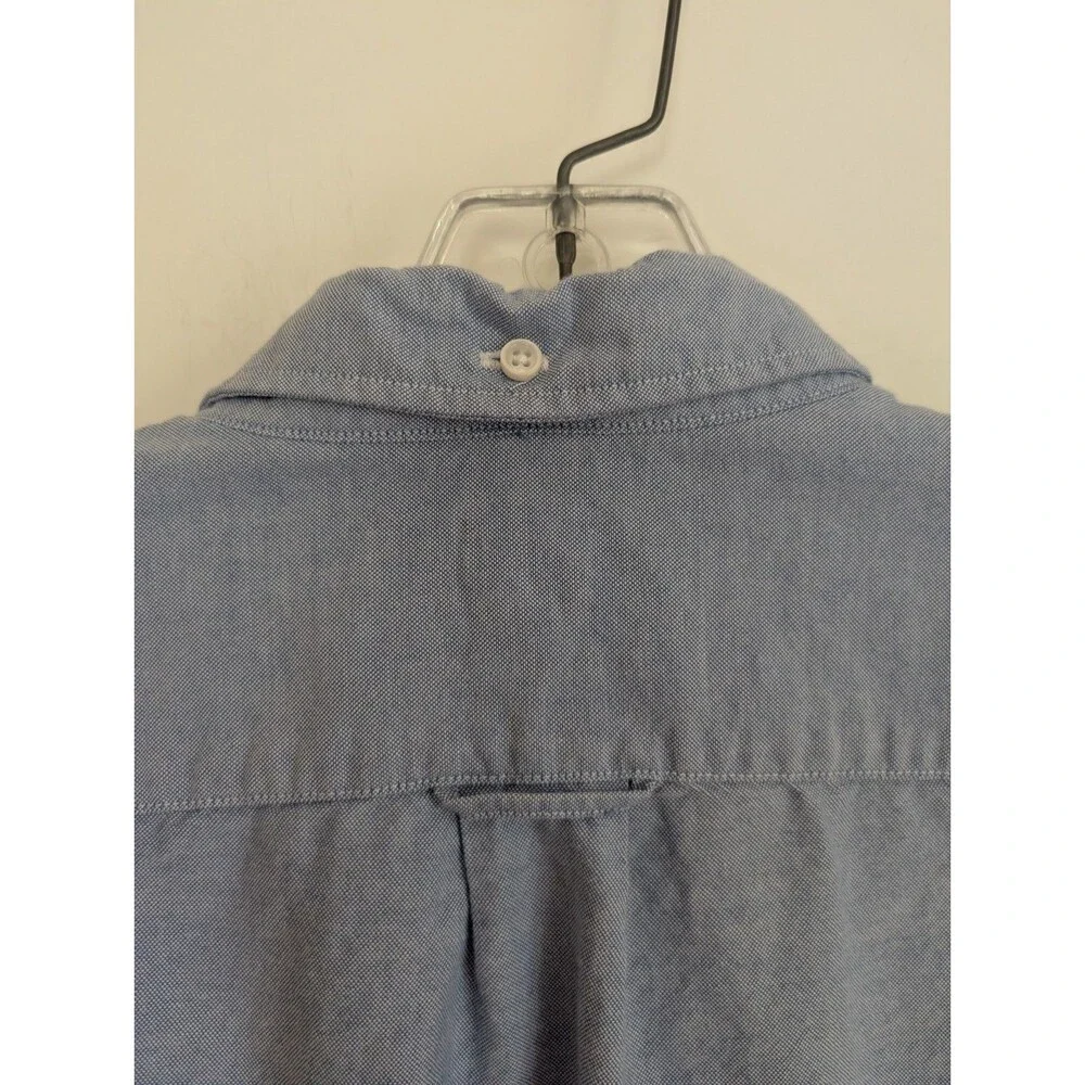 J. Crew Vintage Oxford Button Down Shirt L Blue Tailored Fit 100% Cotton Resort